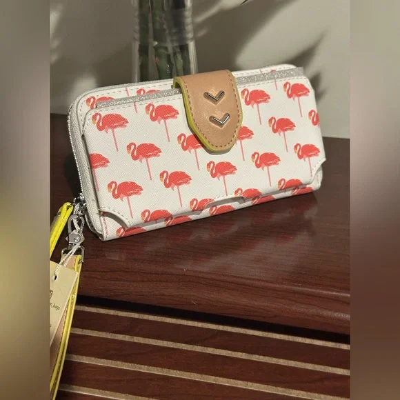 Madison West flamingo wallet/ wristlet with cell phone holder new with tags - Picture 11 of 14